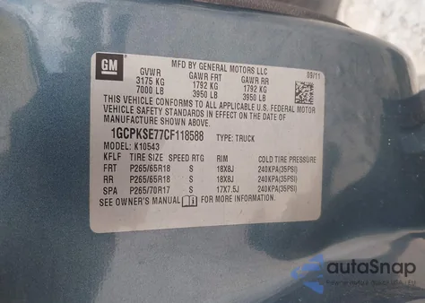 2012 Chevrolet Silverado 1500 Lt z USA, uszkodzony, nr VIN 1GCPKSE77CF118588